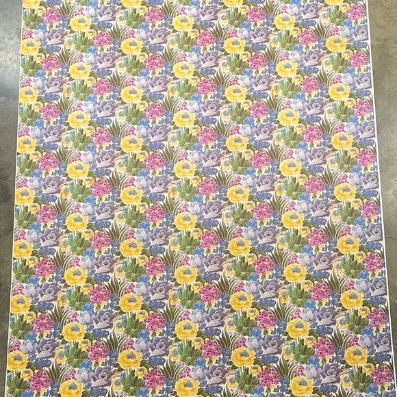 Vintage Floral Fabric ~2.6 Yards Bold Retro Flowers Stretch Knit 70s 80s - Picture 3 of 6